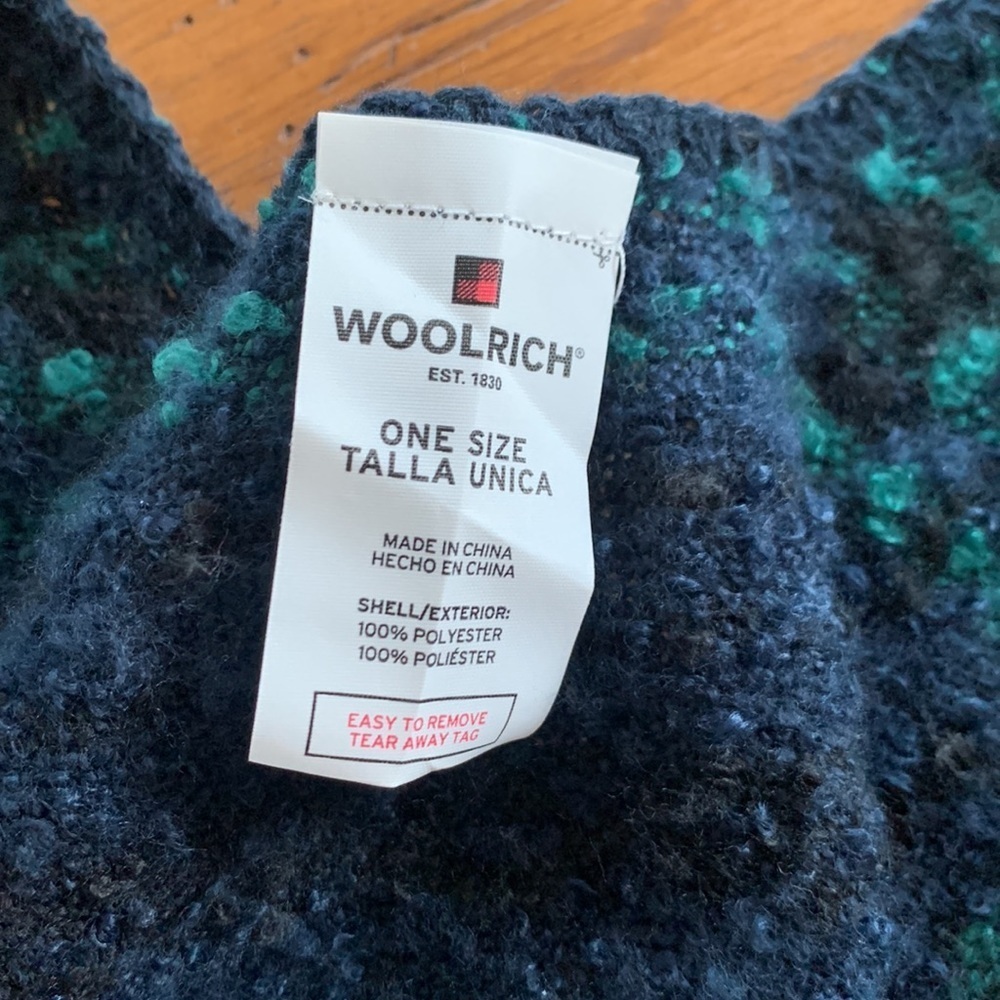 Woolrich Women’s Blue Green Black Plaid Poncho Shawl Wrap One Size Fits All - Picture 7 of 8